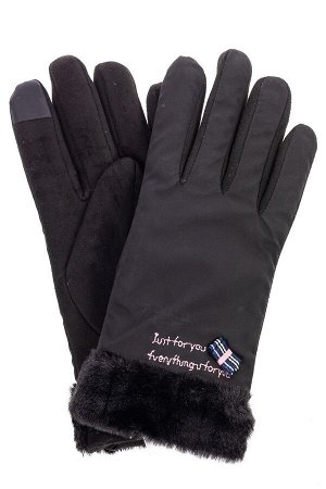 Комбинированные перчатки женские на холода, цвет черный
