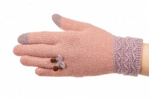 Шерстяные перчатки женские с Touch Screen, цвет розовый