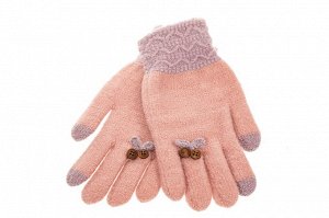 Шерстяные перчатки женские с Touch Screen, цвет розовый