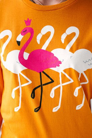 Пижама подростковая из кулирки Фламинго