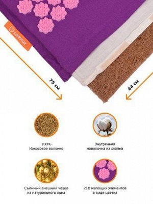 Набор массажный коврик и валик Comfox Premium фиолетовый