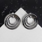 Серьги металл &quot;Геометрия&quot; симметрия, цвет серый металл