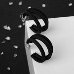 Серьги-кольца &quot;Боттега&quot; тройные, d=3,5, цвет чёрный