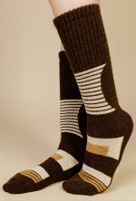 Носки из шерсти 70% удлиненные  (35-37, шоколад/рис)
