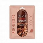 «Jigott» Red Ginseng Real Ampoule Mask Ампульная маска с красным женьшенем, 27 мл