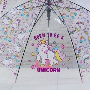 Зонт детский "Единорог", розовый, d=80 см