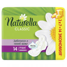 NATURELLA Classic Женские гигиенические прокладки ароматизир с крылышками Camomile Maxi Duo 14шт