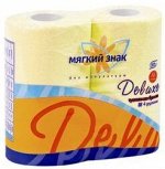 Туалетная бумага &quot;Мягкий знак &quot;Deluxe&quot; 4шт желтая двухслойная 175 листов /24/ С44