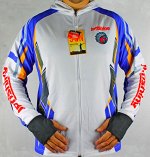 Джерси с длинным рукавом и капюшоном JpFishing SunProtection (р. XXXL,  бело-синяя)