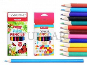 Набор цветных карандашей, круглые, 12 цветов, в картонной коробке. Производство Россия.
