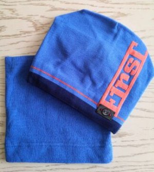 Набор шапка + снуд, цвет синий