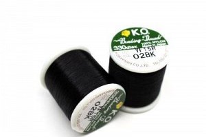 Нить для бисера K.O. Beading Thread, цвет 02BK черный, длина 50м, 100% нейлон, 1030-278, 1шт