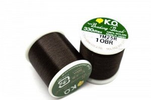 Нить для бисера K.O. Beading Thread, цвет 10BR темно-коричневый, длина 50м, 100% нейлон, 1030-286, 1шт