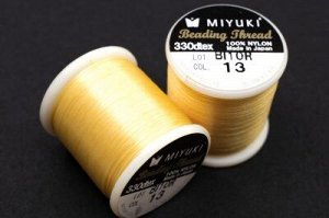 Нить для бисера Miyuki Beading Thread, длина 50 м, цвет 13 желтый, нейлон, 1030-265, 1шт