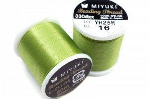 Нить для бисера Miyuki Beading Thread, длина 50 м, цвет 16 перидот, нейлон, 1030-268, 1шт