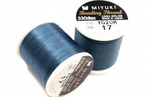Нить для бисера Miyuki Beading Thread, длина 50 м, цвет 17 синий, нейлон, 1030-269, 1шт