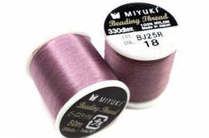 Нить для бисера Miyuki Beading Thread, длина 50 м, цвет 18 розовый, нейлон, 1030-270, 1шт