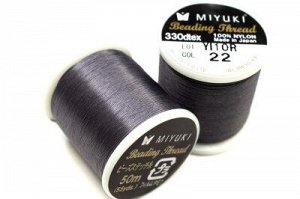 Нить для бисера Miyuki Beading Thread, длина 50 м, цвет 22 штормовое небо, нейлон, 1030-274, 1шт