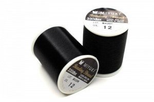 Нить для бисера Miyuki Beading Thread, длина 500 м, цвет 12 черный, нейлон, 1030-251, 1шт