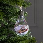 Елочный шар лампочка &quot;Новый год&quot;, 5 LED, от батареек, БЕЛЫЙ