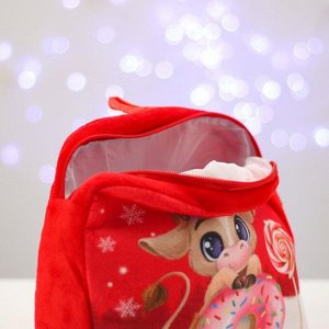 Рюкзак детский новогодний «Сладкого Нового Года» Бычок 24х24 см
