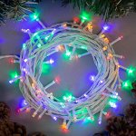 Гирлянда &quot;Нить&quot; 10 м , IP20, белая нить, 100 LED, свечение мульти, 8 режимов, 220 В