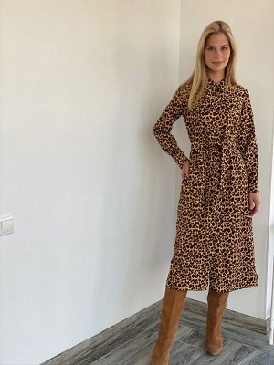 S2171 Платье с принтом леопард