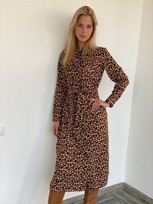 S2171 Платье с принтом леопард
