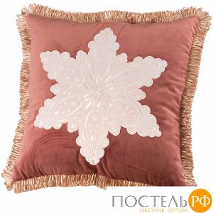 Декоративная подушка 46*46 см, "снежинка" п/э 100%, чайная роза