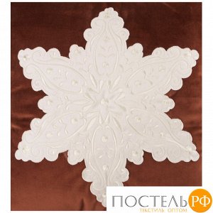 Декоративная подушка 46*46 см, "снежинка" п/э 100%, коричневая