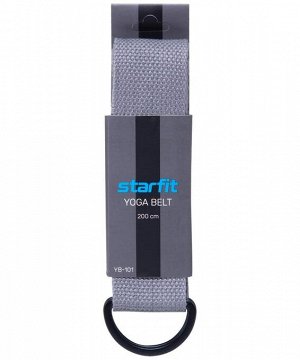 Ремень для йоги STARFIT YB-101, 200 см, серый