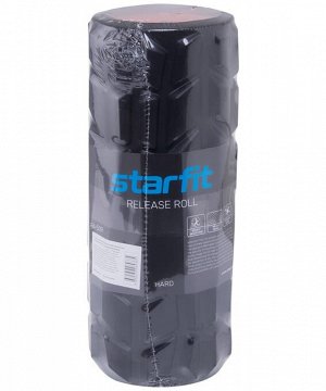 Ролик массажный STARFIT FA-509, 33x13,5 cм, высокая жесткость, черный/оранжевый
