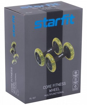 Ролик для пресса STARFIT RL-107, раздельный, черно-зеленый