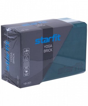 Блок для йоги STARFIT YB-201 EVA, 22,8х15,2х10 см, 350 гр, изумрудная радуга