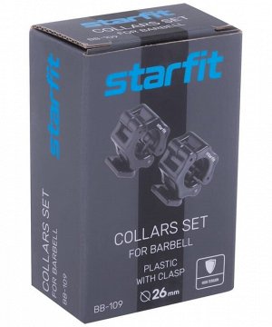 Starfit Комплект замков для грифа BB-109, d=26 мм, с фиксатором, пластиковые