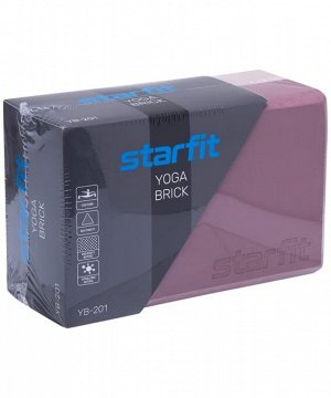Блок для йоги STARFIT YB-201 EVA, 22,8х15,2х10 см, 350 гр, пыльная роза