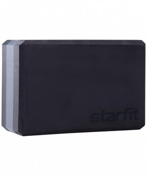 Блок для йоги STARFIT YB-201 EVA, 22,8х15,2х10 см, 350 гр, черно-серый