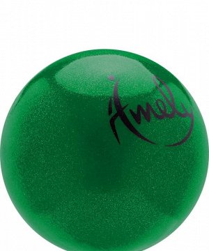 Мяч для художественной гимнастики AGB-303 15 см, зеленый, с насыщенными блестками