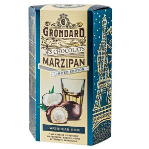 Конфеты GRONDARD МАРЦИПАН с кокосовой начинкой и ромом 140 г 1 уп. х 10 шт.