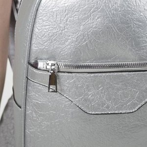 Рюкзак молодёжный, отдел на молнии, 2 наружных кармана, цвет серебро