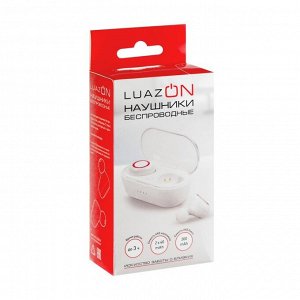 Наушники беспроводные LuazON VBT 1.20, DT-2, вакуумные, Bluetooth 5.0, 300 мАч бокс, белые