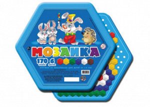 Мозаика 3+ шестигранная 170 фишек 6 цветов