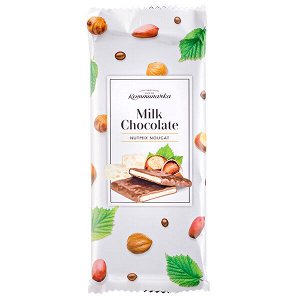 Шоколад Коммунарка Молочный NUTMIX NOUGAT 80 г 1 уп.х 20 шт.