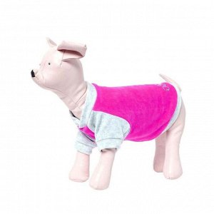 Толстовка Osso для собак, велюр, размер 35 (ДС 35, ОГ 43-45 см), розовая