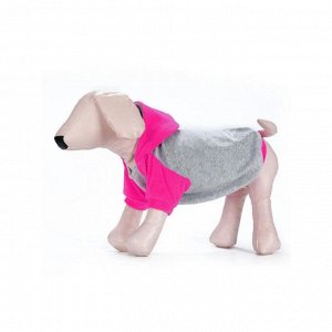 Толстовка с капюшоном Osso для собак, велюр, размер 28 (ДС 28, ОГ 36-38 см), розовая