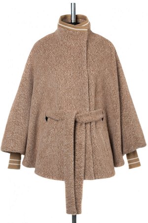 01-10130 Пальто женское демисезонное (пояс) Ворса светло-коричневый