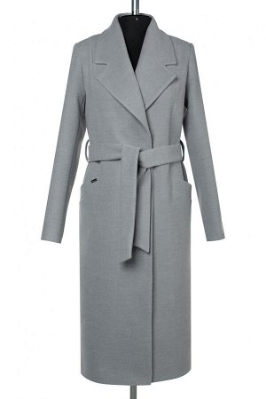 01-10099 Пальто женское демисезонное (пояс) Кашемир светло-серый
