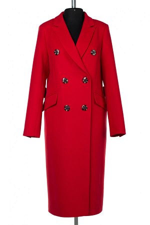 01-10097 Пальто женское демисезонное Кашемир красный