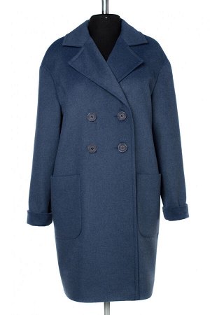 01-10089 Пальто женское демисезонное Ворса синий