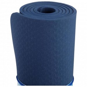 Коврик для йоги 183 × 61 × 0,8 см, цвет синий